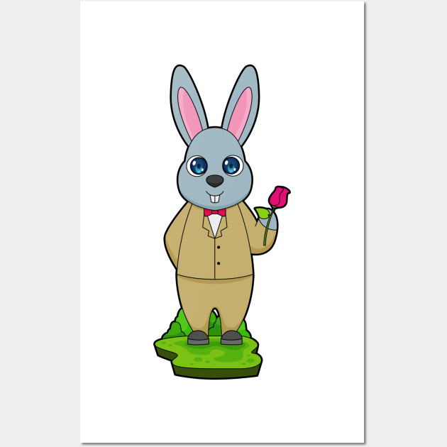 Rabbit Groom Suit Wedding Wall Art by Markus Schnabel